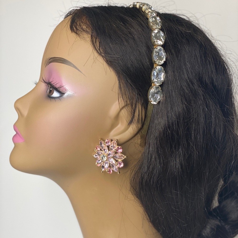 Pink Flower Stud back Earrings